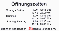 Öffnungszeiten in Gengenbach