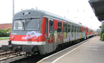 627 005 im letzten Einsatz als Kinzigtal-Fahrrad-Express Freudenstadt - Offenburg